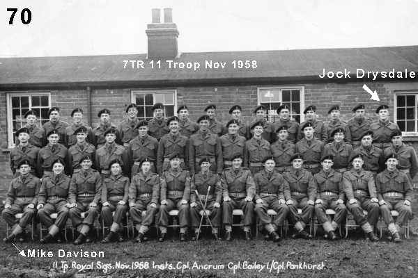 Royal Signals 7TR 11 Troop Nov 1958