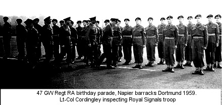 Royal Signals birthday parade Dortmund 1959
