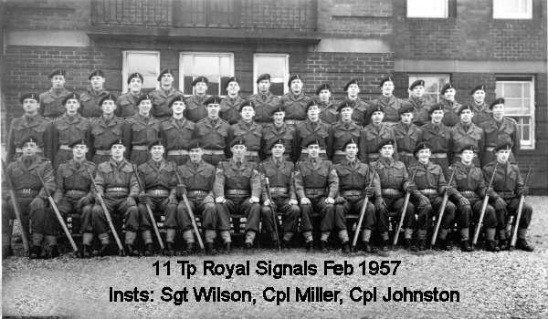Royal Signals  7 training regiment  11 troop  Feb 1957
