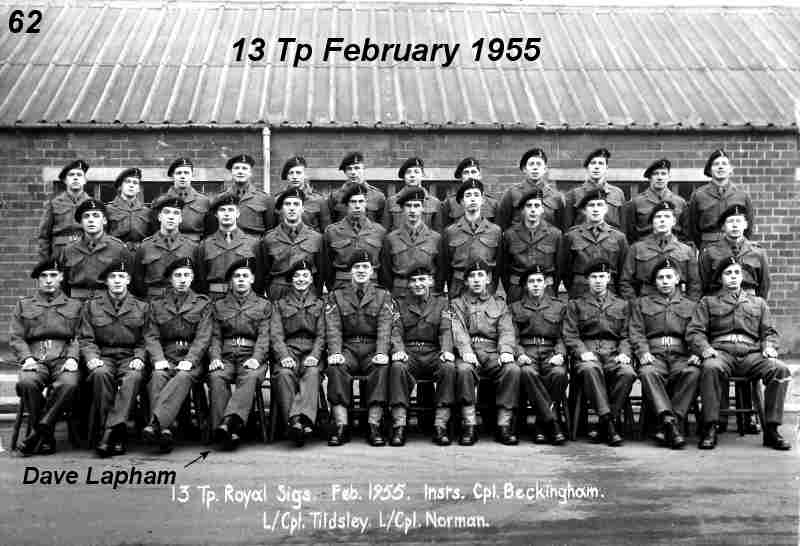Royal Signals 7 training regiment Catterick camp 13 troop February 1955