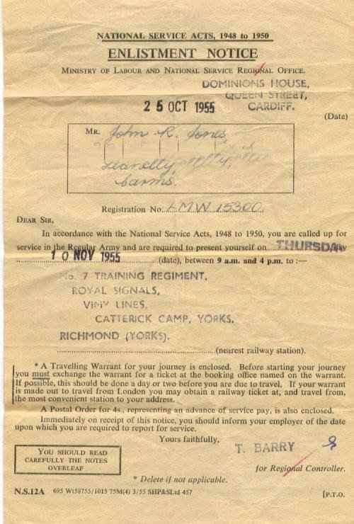 Royal Signals Enlistment Notice